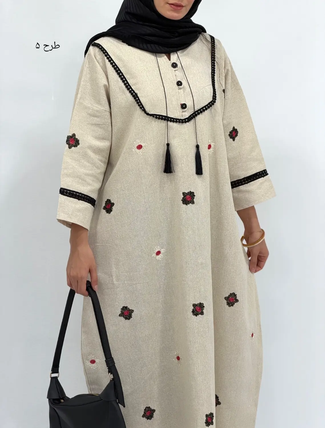 کفتان لینن گلدوزی ترک جان سو
